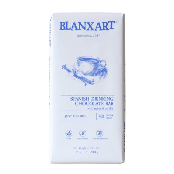 Blanxart Spanish Drinking Chocolate Bar, 7oz Front White BG For WEB