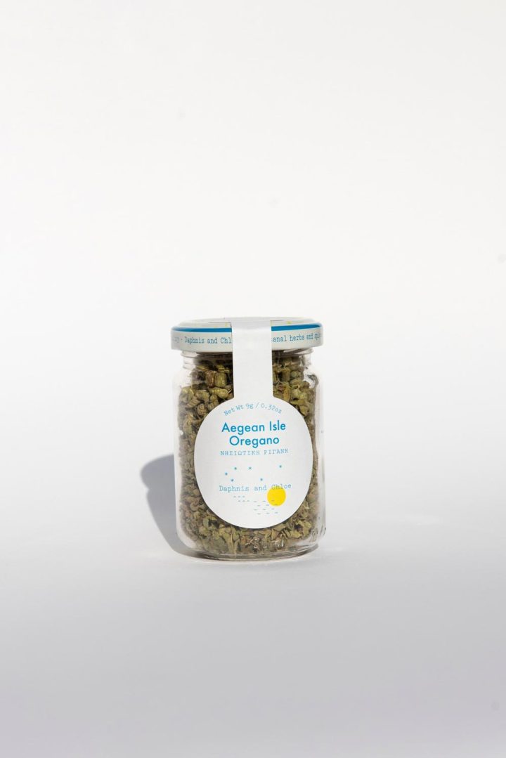 Daphnis and Chloe Aegean Isle Oregano Glass Jar White BG For WEB