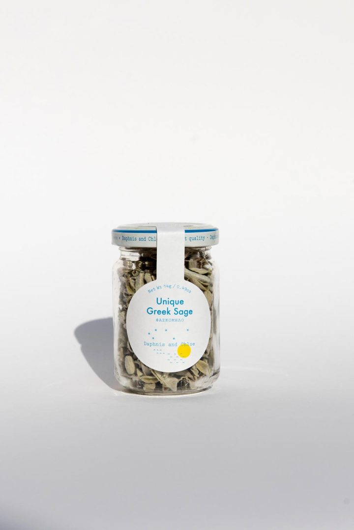 Daphnis and Chloe Unique Greek Sage Glass Jar White BG For WEB