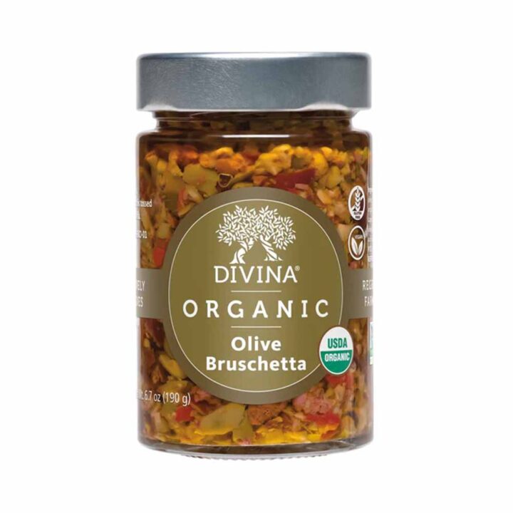 Divina Organic Olive Bruschetta, 6.7oz white BG for WEB