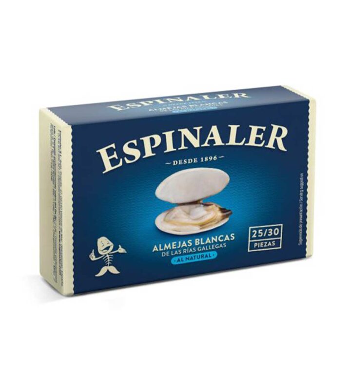 Espinaler-White-Clams-25-30-Pieces-Classic-Line,-120g-front-white-BG-for-WEB