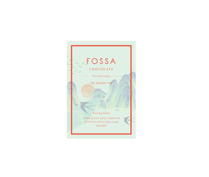 Fossa Tie Guan Yin Tea Chocolate, 50g Front White BG For WEB