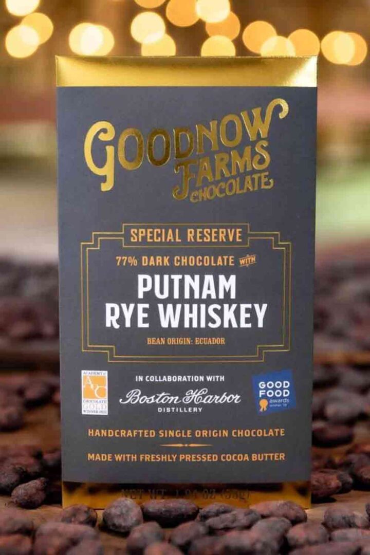 Goodnow-Farms-Dark-Chocolate-with-Putnam-Rye-Whiskey-77%-styled-front-For-WEB