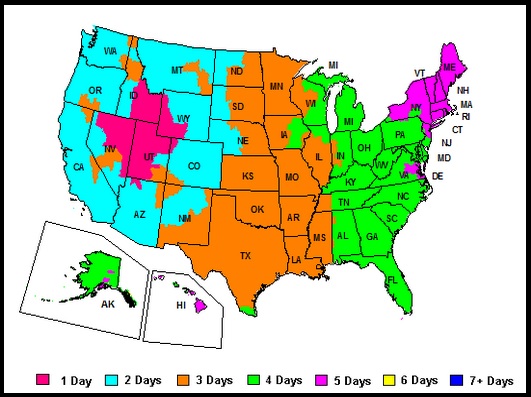 fedex zone chart map for 21032