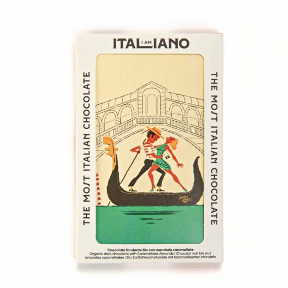 I Am Italiano Organic Chocolate With Almond Praline (Venice), 50gFront White BG For WEB