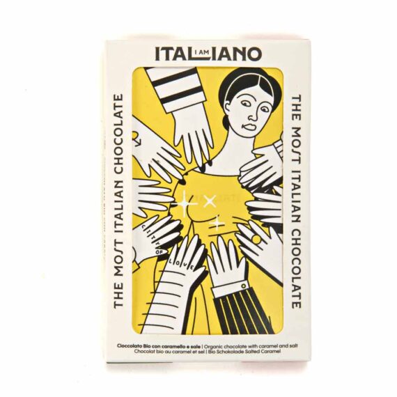 I Am Italiano Organic Chocolate with Salted Caramel (Verona), 50gFront White BG For WEB