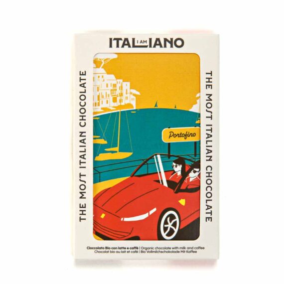 I Am Italiano Organic Milk and Coffee Chocolate (Portofino), 50gFront White BG For WEB