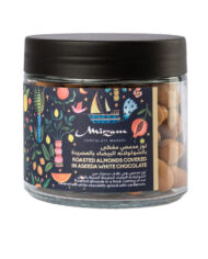 Mirzam-Secret-Spice-Garden,-Roasted-Almond-Covered-in-Aseeda-White-Chocolate-Front-White-BG-for-WEB