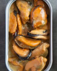 Patagonia-Smoked-Mussels-Open-Tins-Styled