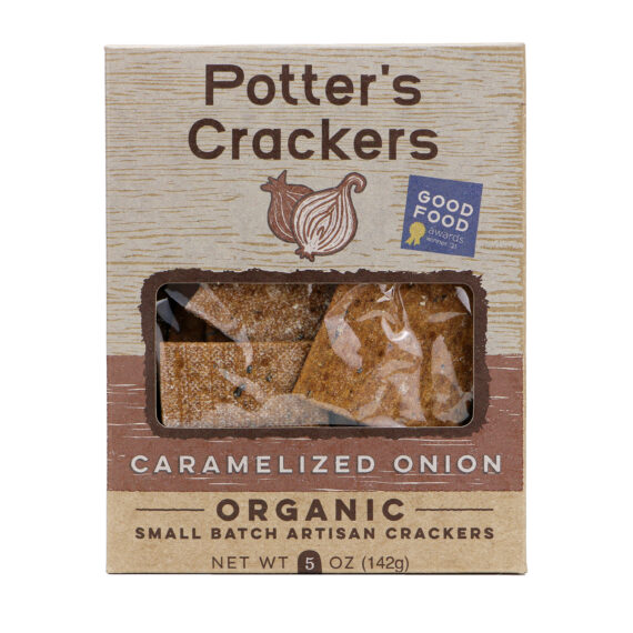 Potter's Caramelized Onion Crackers, 5oz Front White BG Full RES