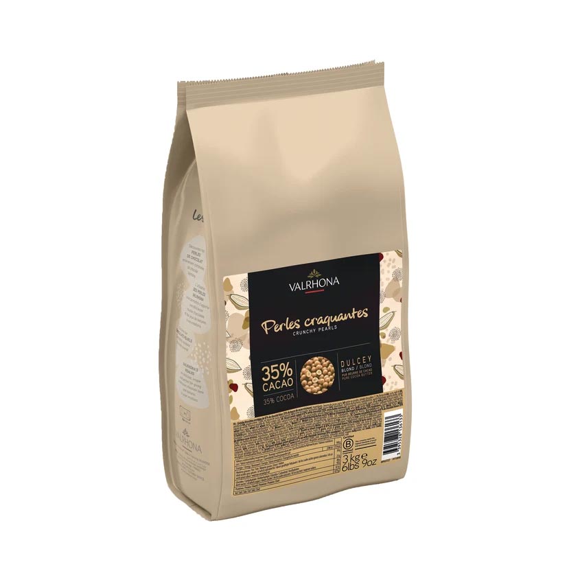 Valrhona Bulk Dulcey Crunchy Pearls, 3kg - caputos.com