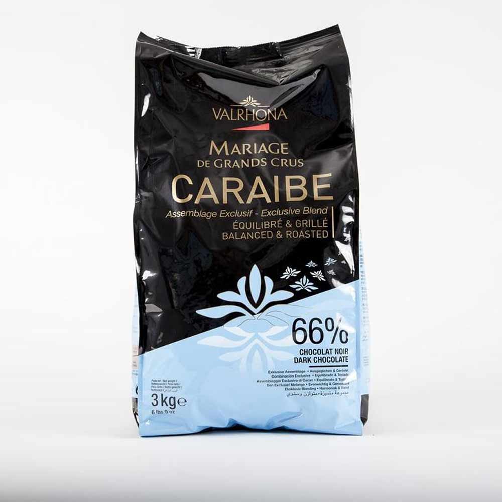 Valrhona Chocolate Caraibe 'Les Feves' 66% 3 kilograms